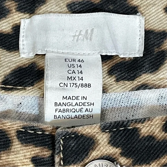 H&M Leopard Print Wide Cut Jeans Size 14 - Picture 11 of 13